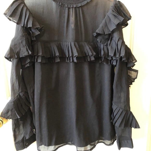 Black ruffle blouse - Small - Picture 4 of 7